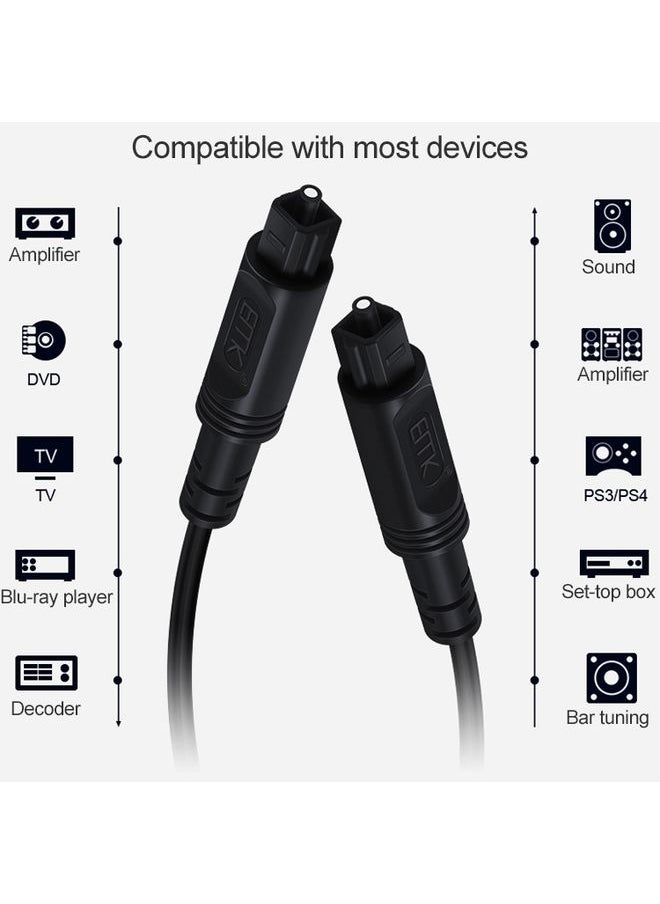 BURAQ 15m EMK OD4.0mm Square Port to Square Port Digital Audio Speaker Optical Fiber Connecting Cable(Sky Blue)  - Image 3