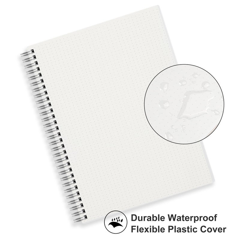 RETTACY Dotted Journal Notebook, 2-Pack, 160 Pages per Pack, B5 Medium Size (7.6'' Ã— 10''), 100 GSM Thick Paper, Spiral-bound, Flexible Plastic Cover, for Bullet Journaling, Planning, Tracking - Image 5