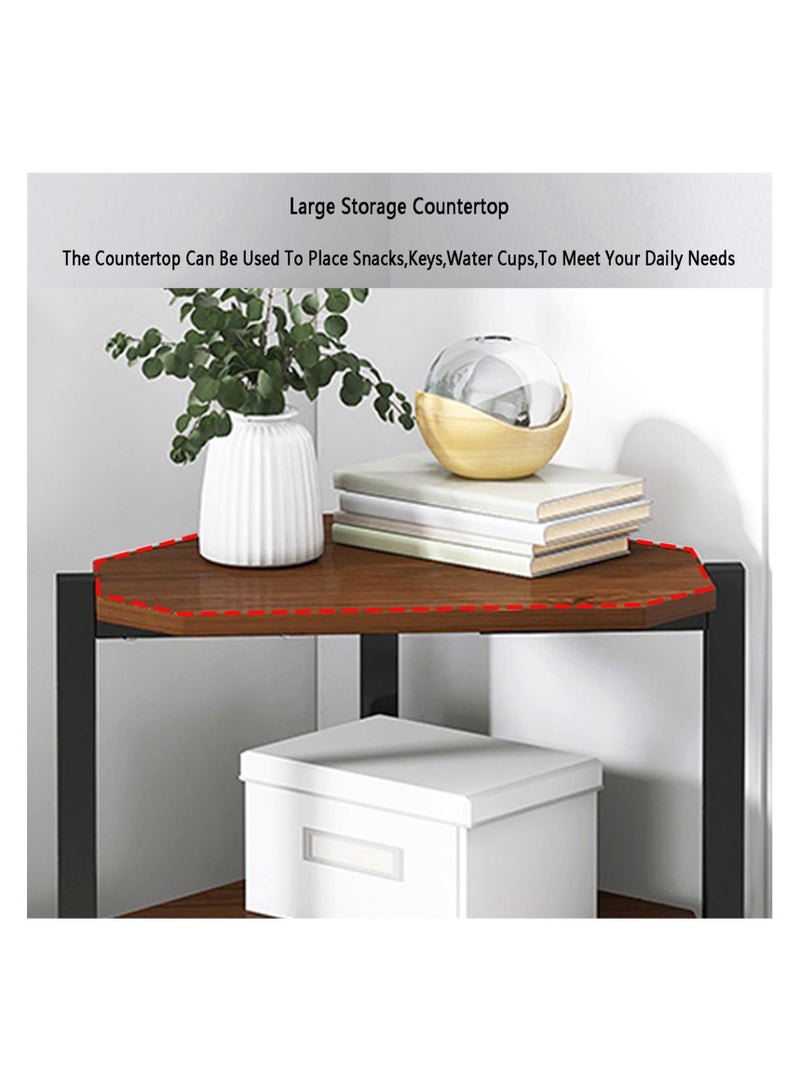 Anmi 4 Tier Corner Shelf, Space-Saving Corner Bookshelf Storage Rack, Corner Bookcase Small Bookcase for Study Room, Living Room, Office - Image 4