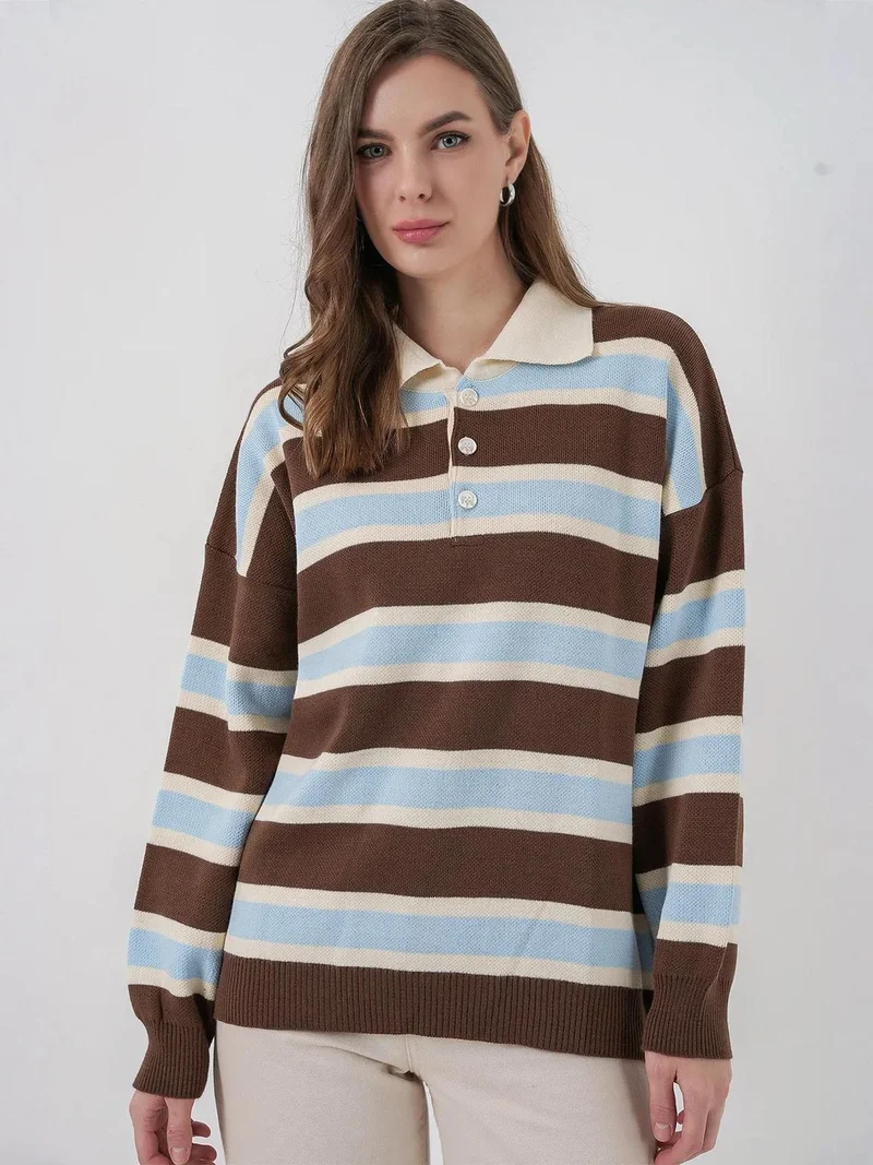 BIG DART BDART Striped Polo Sweater