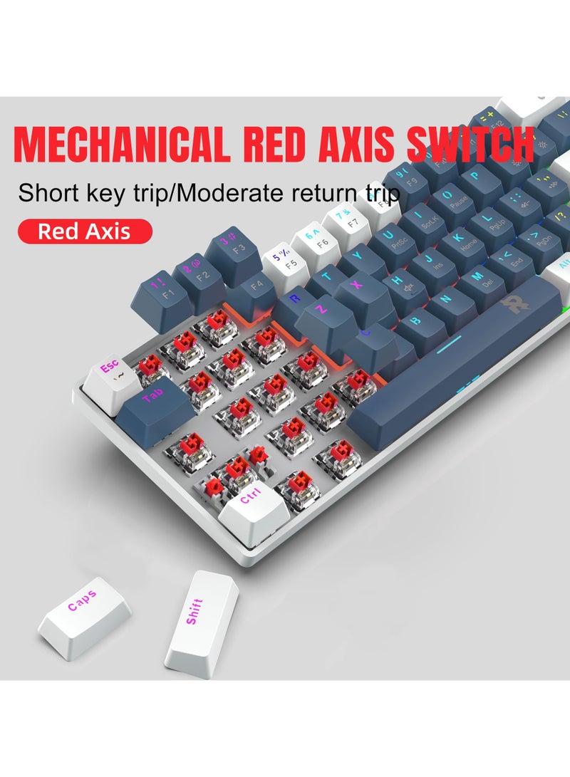 روك بو مجموعة ألعاب 3 في 1 لوحة مفاتيح ميكانيكية سلكية 60% بإضاءة RGB، فأرة ألعاب مريحة وخفيفة للغاية بدقة 8000 DPI، لوحة مفاتيح بإضاءة خلفية RGB وبعدد مفاتيح 61، وسادة فأرة للألعاب بمقاس 700x300 مم، حزمة مصغرة لأجهزة الكمبيوتر للاعبين، مفتاح أحمر - Image 4