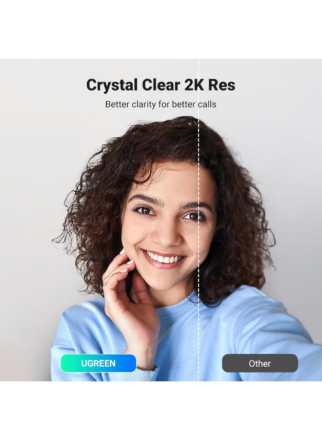 UGREEN ECO UGREEN Webcam 2K 30FPS Full HD, Webcam with Dual Microphone, 91° Field of View, Privacy Protection, Auto Focus, Automatic Light Correction, Stereo Sound, Plug & Play, PC Camera for Windows MacOS 35626 - Image 4