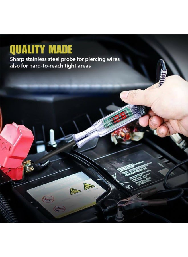 SANMUGEED Car Truck Circuit Test Pen, Circuit Tester, 5-120V DC Digital Automotive Test Light, Heavy Duty Light Tester with Voltmeter Wire - Image 2