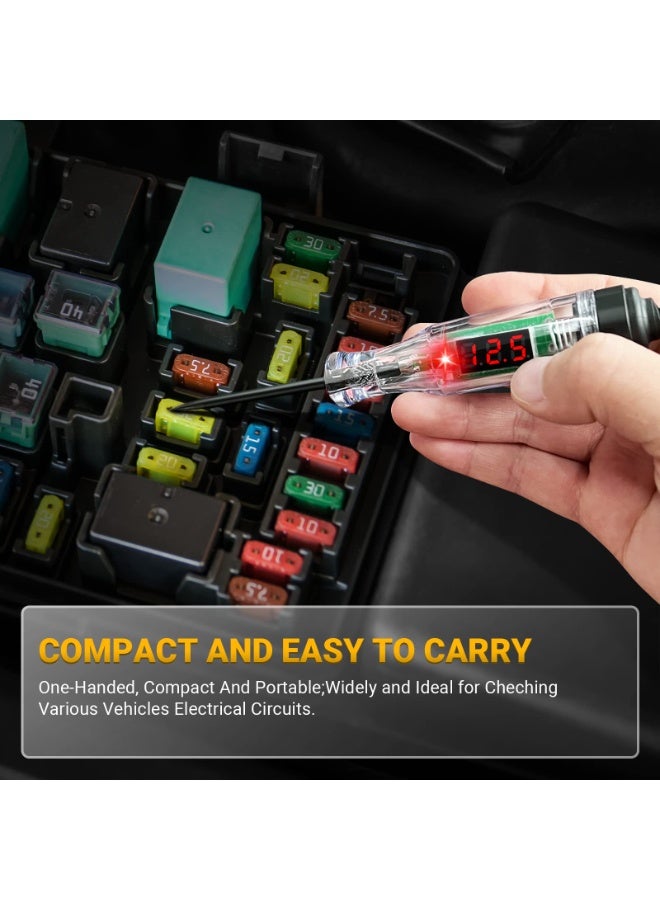 SANMUGEED Car Truck Circuit Test Pen, Circuit Tester, 5-120V DC Digital Automotive Test Light, Heavy Duty Light Tester with Voltmeter Wire - Image 5