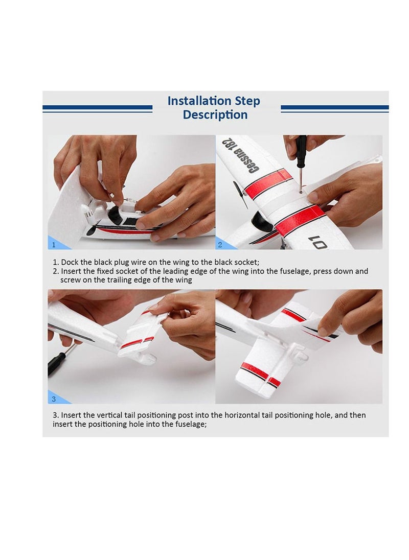 AROAQ DIY RC Plane Toy Cessna 1 battery Remote Control Airplane DIY Fixed Wing Aircraft  - Image 2