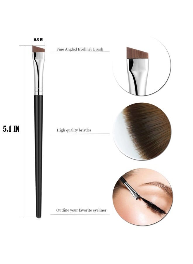 JASSINS Fine Angled Eyeliner Brushes, JASSINS Precision Gel Eye Liner Brush,Synthetic Bristles Eye Makeup Tool,Ultra Thin Slanted Flat Angle for Beauty Cosmetic Tool - Image 2