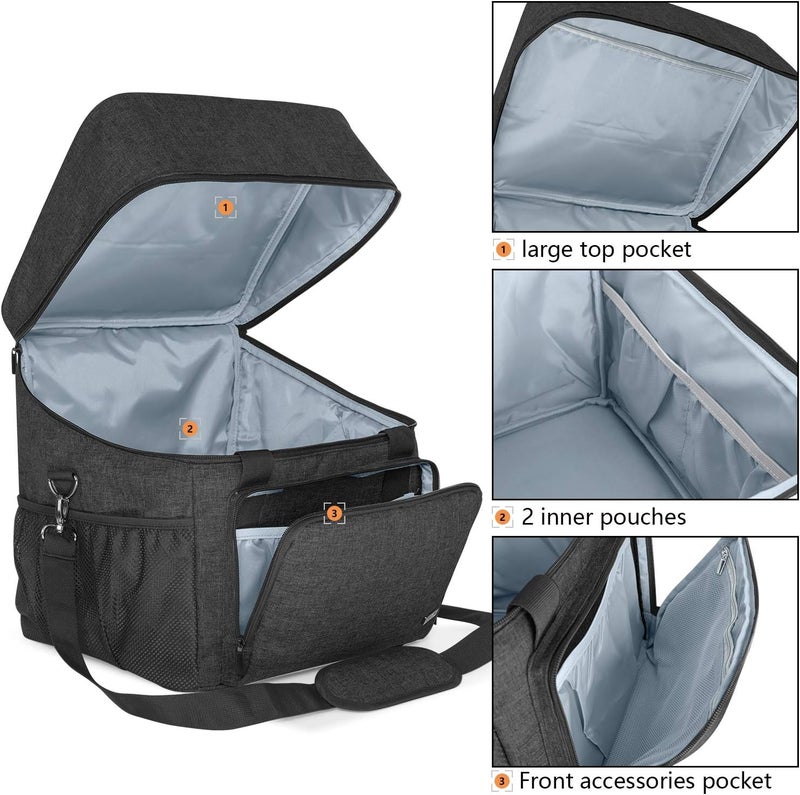 LUXJA Serger Case for Most Standard Overlock Machines, Serger Bag with Accessories Storage Pockets (Patented Design), Black - Image 2