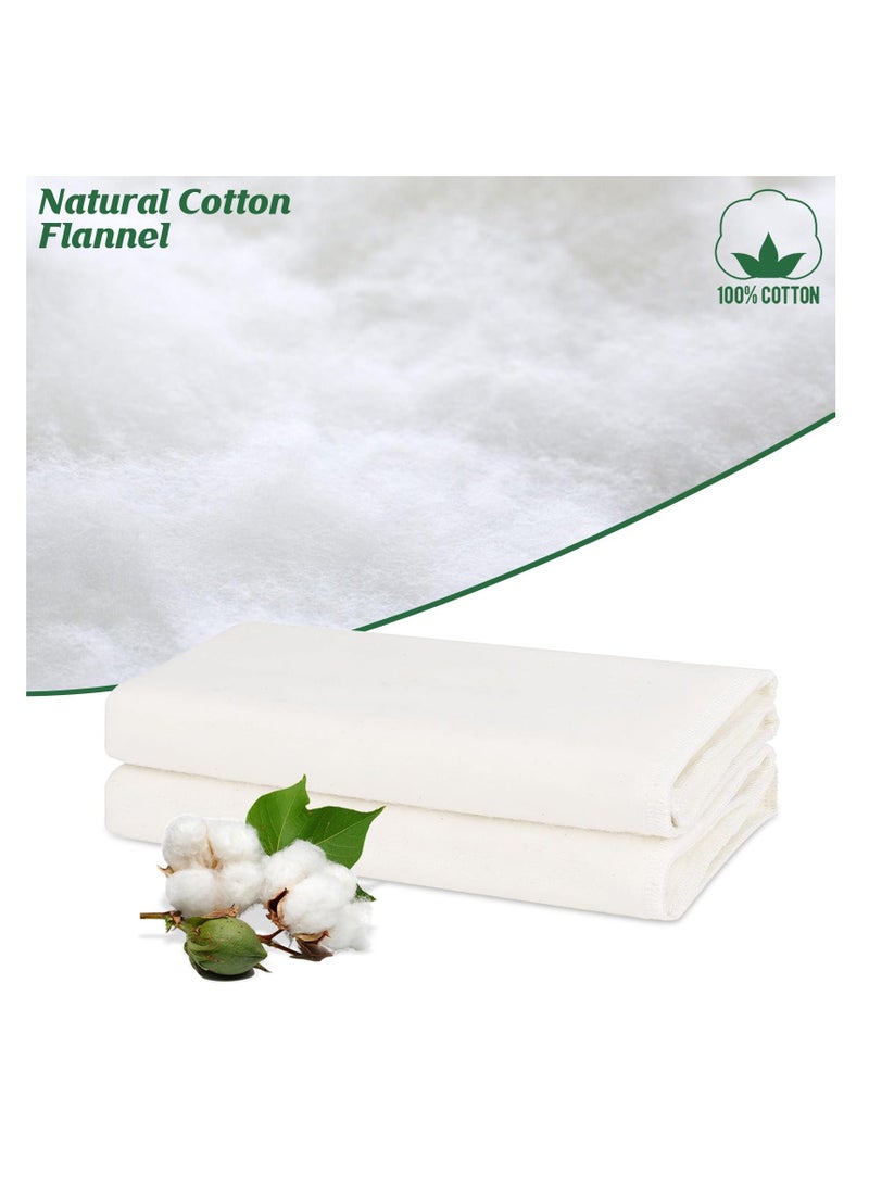 Cotton Flannel for Castor Oil Packs, 2 PCS Highly Absorbent Castor Oil Wrap, Made of Organic Cotton, Reusable Castor Oil Compress for Liver, Abdomen, Joints