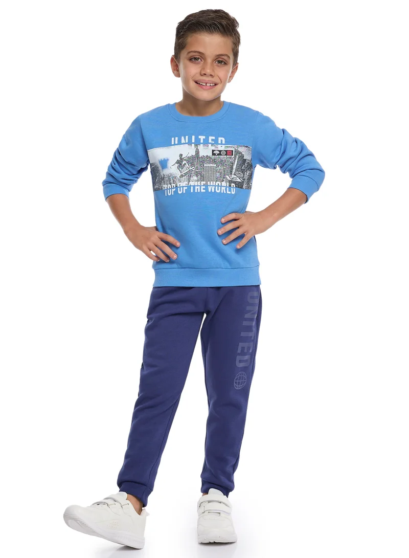 victor and jane Boys’ Sporty Fleece  Sweatshirt &amp; Joggers Sets
