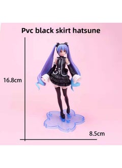 Genshin Impact Walnut Keli Lei General Carved Game Peripheral Two-dimensional Animation Model Ornament Doll Doll-Color:Black Skirt Hatsune (bag) 16.5cm