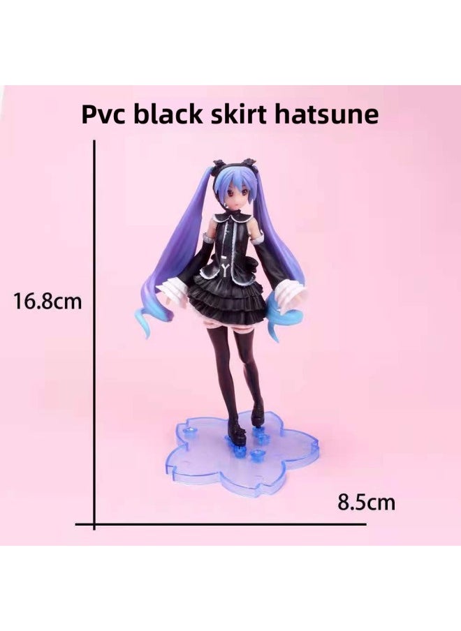 Generic - Genshin Impact Walnut Keli Lei General Carved Game Peripheral Two-dimensional Animation Model Ornament Doll Doll-Color:Black Skirt Hatsune (bag) 16.5cm - Image 1