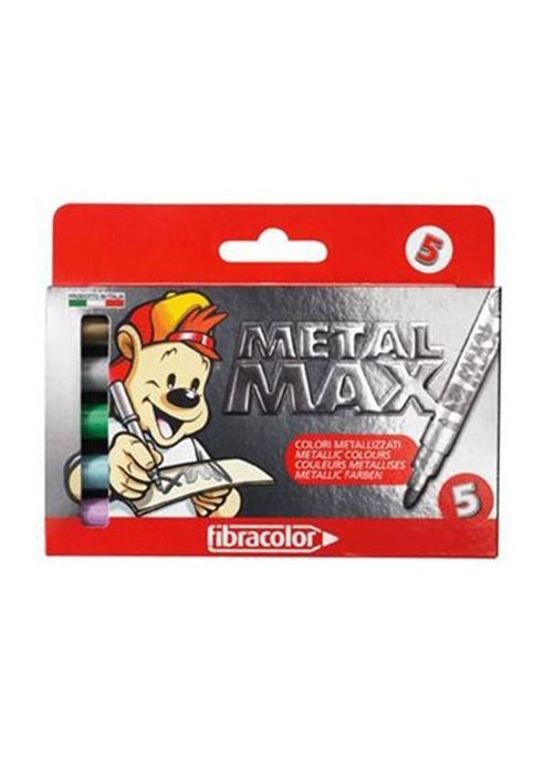 Fibracolor Metal Max Metallic Felt Tip Pen 5 Colors 10580 