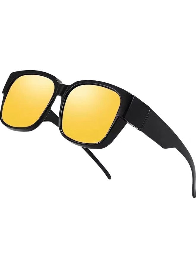 LOVECRAFT Myopia-Specific Clip-On Sunglasses For Men And Women, Driving-Specific Polarized Clip-On Sunglasses, Large Size, Trendy, Uv Protection - Image 1
