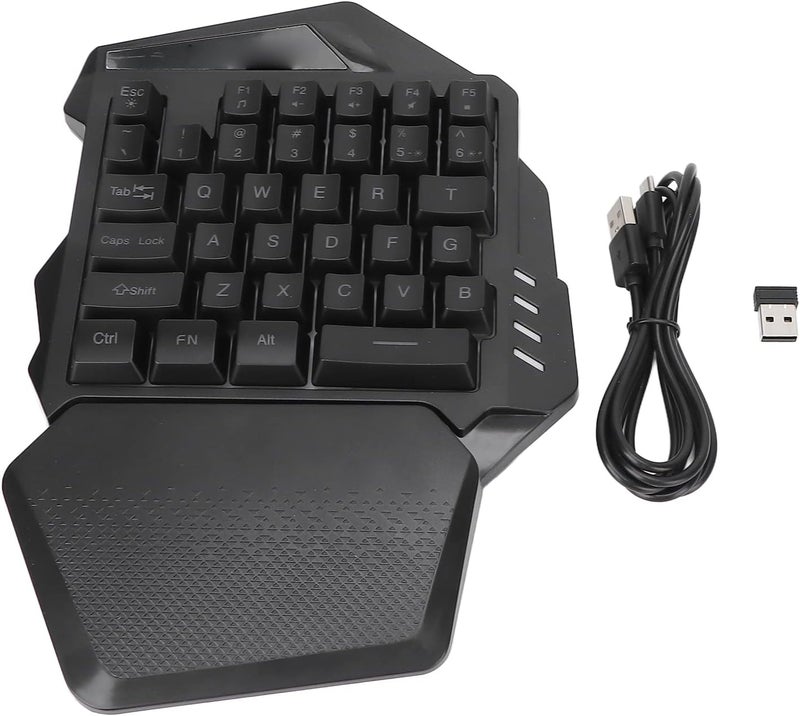 Brrnoo One Handed Gaming Keyboard, 35 Key Membrane Wireless RGB Keyboard with 2.4G Technology 8 Lighting Modes for PC Computer Gaming - Image 5