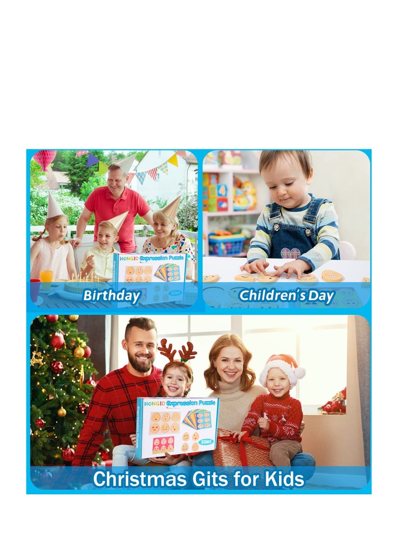 NIBEMINENT Montessori Toys for 2-6 Year Old,Toddlers Wooden Expressions 32 in 1 Preschool Kids Wood Gifts,Autism Sensory Educational Boys Girls Age 3-5, Stocking Stuffers - Image 5