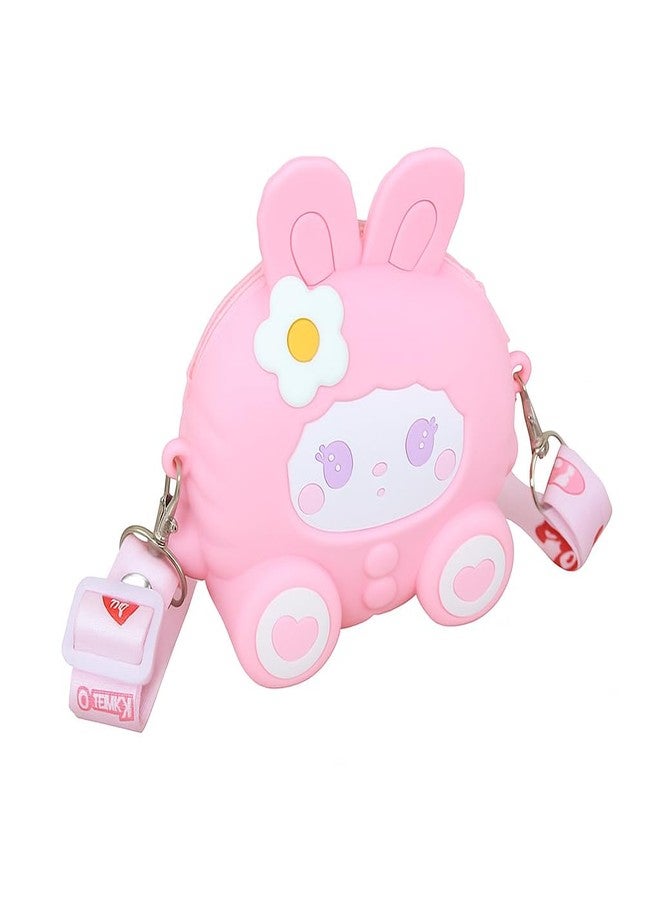 DTR Creation Touch Girls Mini Hanging Cute Children Side Bags with Strap, Keyring for 4~8 Years Baby Girl Boy Birthday Gift Present (Pink) - Image 1