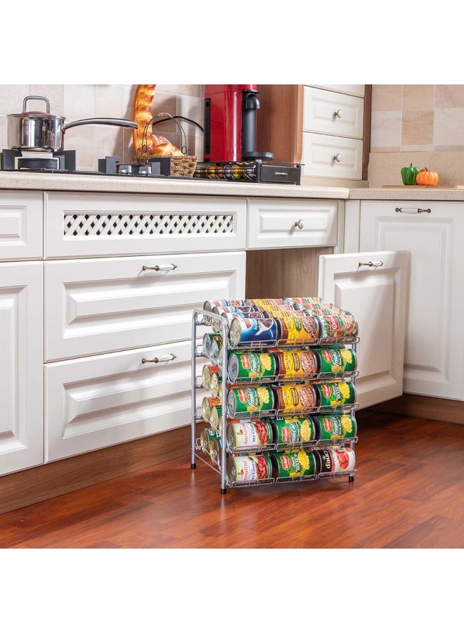 Rice rat Kitchen Can Rack Stackable Silver Pantry Organizer (5-Tier) - Image 3