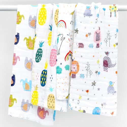 MOM CARE 6 Layer Muslin Baby Bath Towel for Newborn | Ultra Soft Cotton Bath Towel for Babies | Highly Absorbent Quick Dry Muslin Towel for Boys & Girls| Large Soft Towel | 60 x 120 cm | Pack of 1 - Image 1