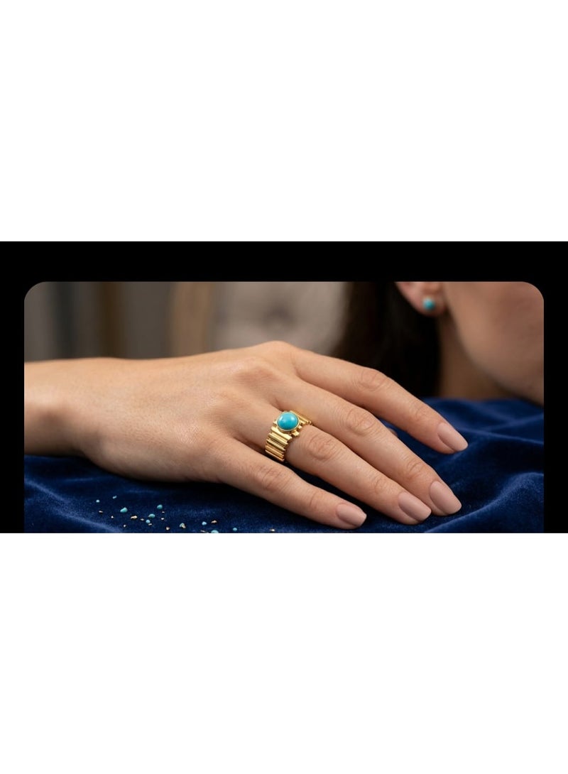 Women's stainless steel ring, golden, distinctive in its design, elegant, of high quality - Image 2