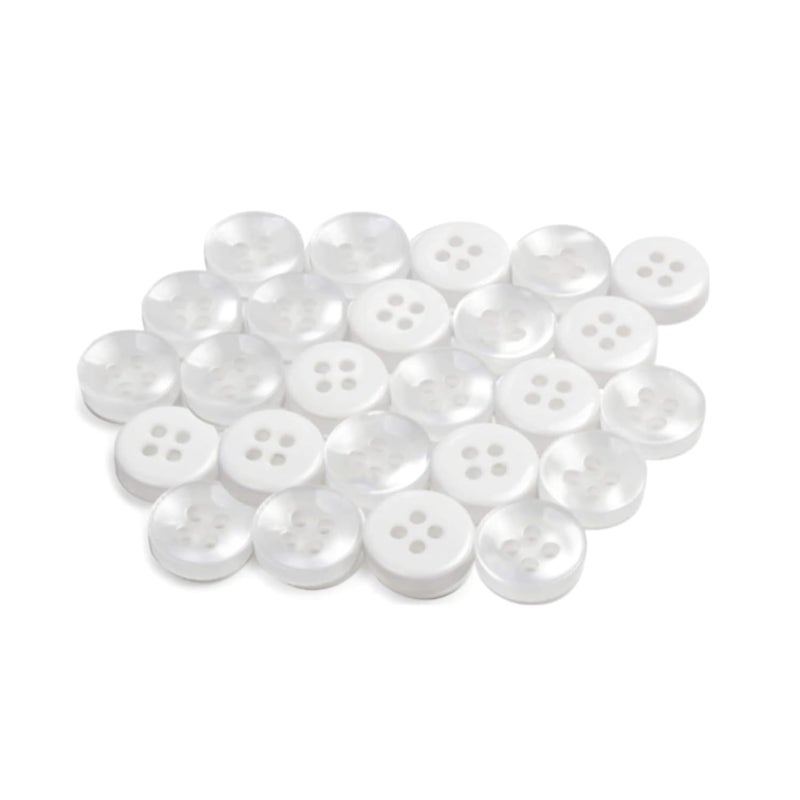 CLEZARO CLEZARO Buttons Combo 100 White 100 Black and 100 Transparent Button with 1 Pcs Compact Assorted Needle Set Ideal for Shirts Blouse Sewing and Dress Making H189 - Image 5