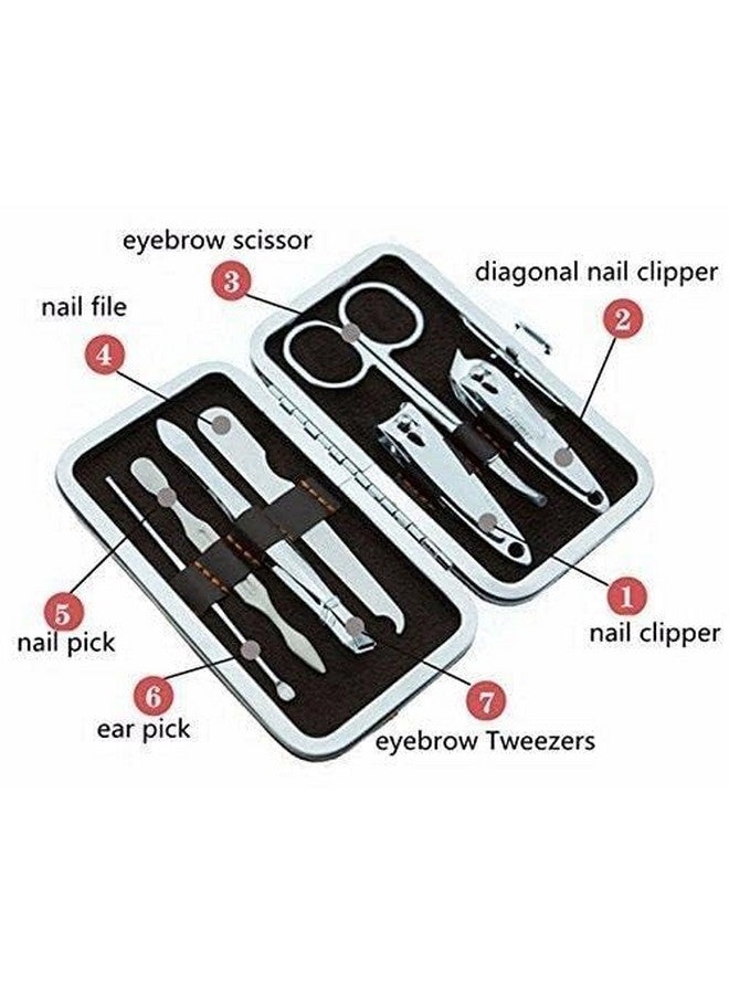 KIRA 7Pcs Manicure Set Women Nail Clipper Set Stainless Steel Toe Finger Nail Clippers Personal Care Tools With Portable Travel Case Pedicure Tools Women Grooming Kit Gift For Wife Girlfriend Parents - Image 2