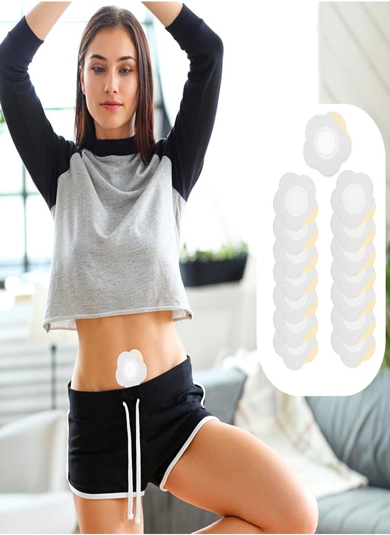 Arabest 50 Pcs Disposable Castor Oil Pack Wrap Belly Button Self-Adhesive Castor Belly Button Wrap Pads Highly Absorbent Spunlace Cloth Organic Cover Compress Patches Oil Not Included No Wash  - Image 1