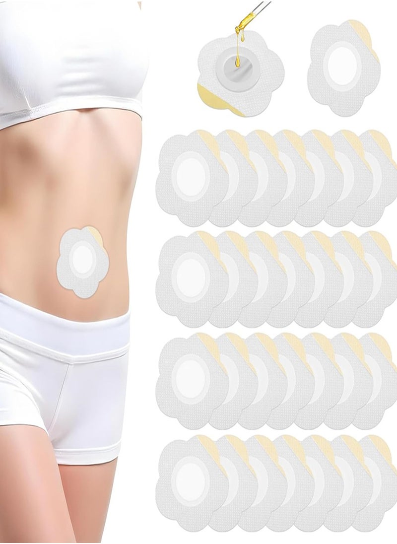 Arabest 50 Pcs Disposable Castor Oil Pack Wrap Belly Button Self-Adhesive Castor Belly Button Wrap Pads Highly Absorbent Spunlace Cloth Organic Cover Compress Patches Oil Not Included No Wash  - Image 4