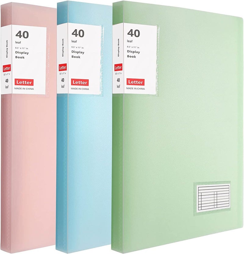 TNTAIAHL Binder with Plastic Sleeves 8.5x11" 3 Pack, 40-Pocket Bound Presentation Book with Sheet Protectors, Displays 80 Letter Size Pages for 8.5x11 inch Paper,Portfolio Binder Folder with Clear Sleeves - Image 1