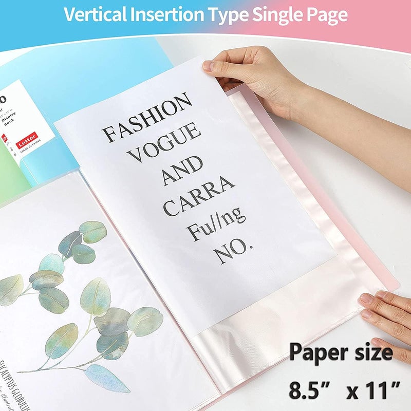 TNTAIAHL Binder with Plastic Sleeves 8.5x11" 3 Pack, 40-Pocket Bound Presentation Book with Sheet Protectors, Displays 80 Letter Size Pages for 8.5x11 inch Paper,Portfolio Binder Folder with Clear Sleeves - Image 2