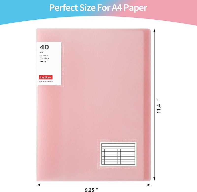 TNTAIAHL Binder with Plastic Sleeves 8.5x11" 3 Pack, 40-Pocket Bound Presentation Book with Sheet Protectors, Displays 80 Letter Size Pages for 8.5x11 inch Paper,Portfolio Binder Folder with Clear Sleeves - Image 4