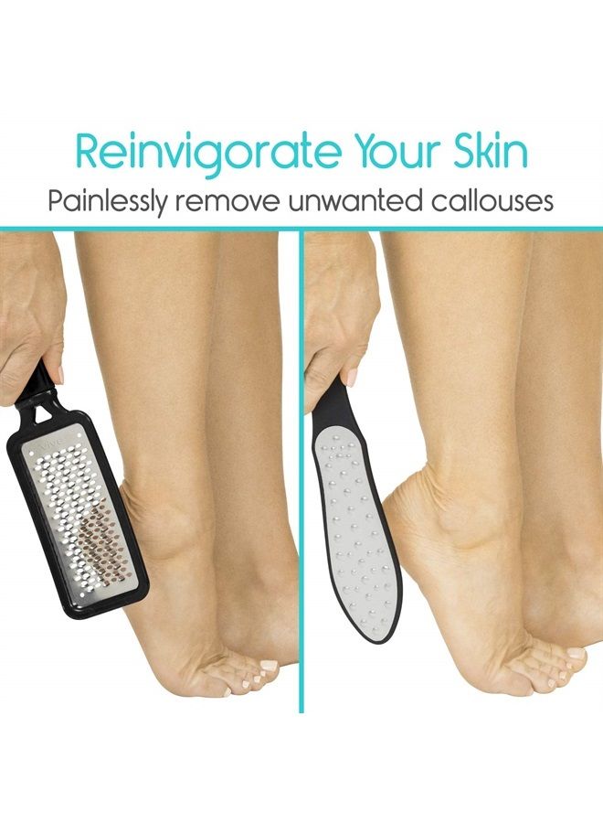 VIVE Foot File (3 Pack) - Callus Remover Pedicure Tool Kit for Men, Women Care - Dead Skin Heel Scrub Shaver and Rough Patch Eliminator Remover for Dry and Wet Toe and Feet Peel - Rasp Scrubber Blade - Image 4