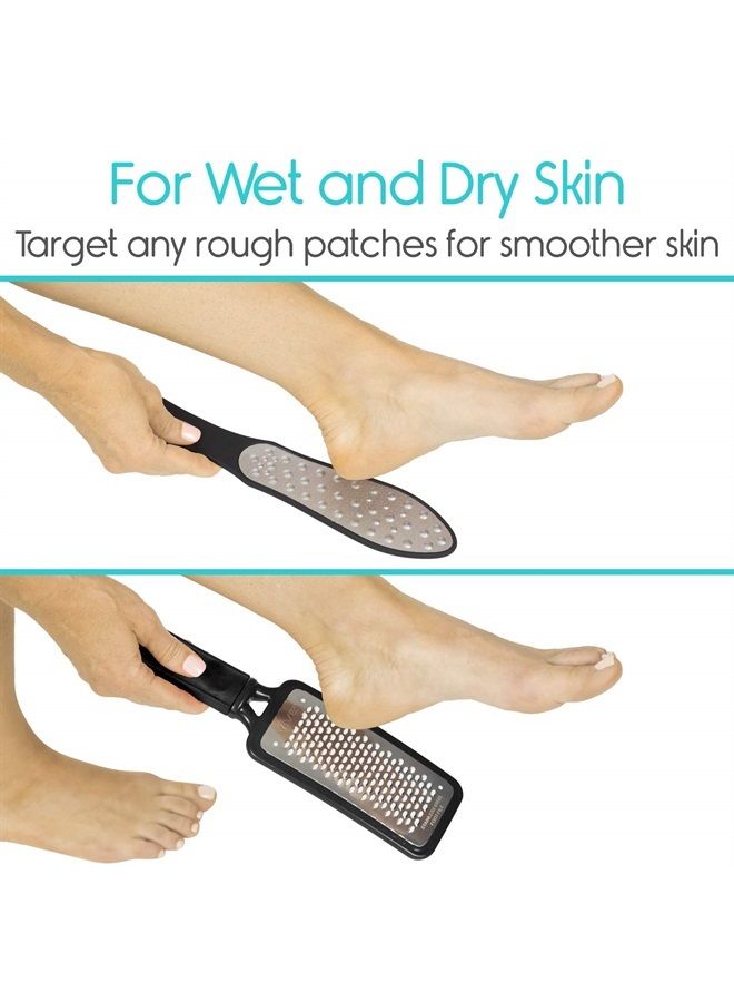 VIVE Foot File (3 Pack) - Callus Remover Pedicure Tool Kit for Men, Women Care - Dead Skin Heel Scrub Shaver and Rough Patch Eliminator Remover for Dry and Wet Toe and Feet Peel - Rasp Scrubber Blade - Image 2
