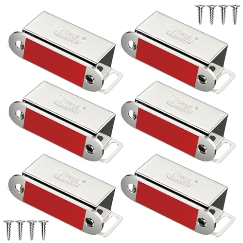 Jiayi Kitchen Cabinet Magnetic Catch Jiayi 6 Pack Magnetic Door Catch Stainless Steel Drawer Magnet for Cabinet Door Catch Cupboard Magnetic Closures for Cabinet Magnetic Latches Cabinet Closer - Image 1