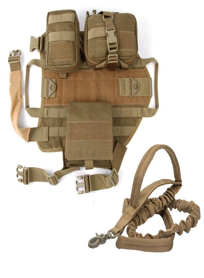 AZB Tactical Dog Vest Harness Heavy Duty Dog Harness with 3 MOLLE Bags&1 Bungee Leash - Image 3