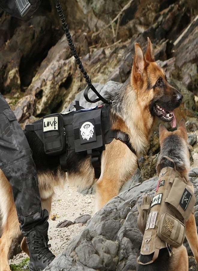 AZB Tactical Dog Vest Harness Heavy Duty Dog Harness with 3 MOLLE Bags&1 Bungee Leash - Image 5