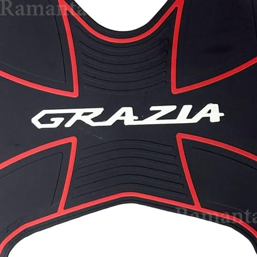 Ramanta Grazia Foot Mat | Grazia Scooty Parts | Anti Slip Backing | 3D Two Wheeler Floormat | Washable & Removable Soft Rubberized Foot Mat Compatible with for Grazia BS6 (1 PC, Black & Red) - Image 4
