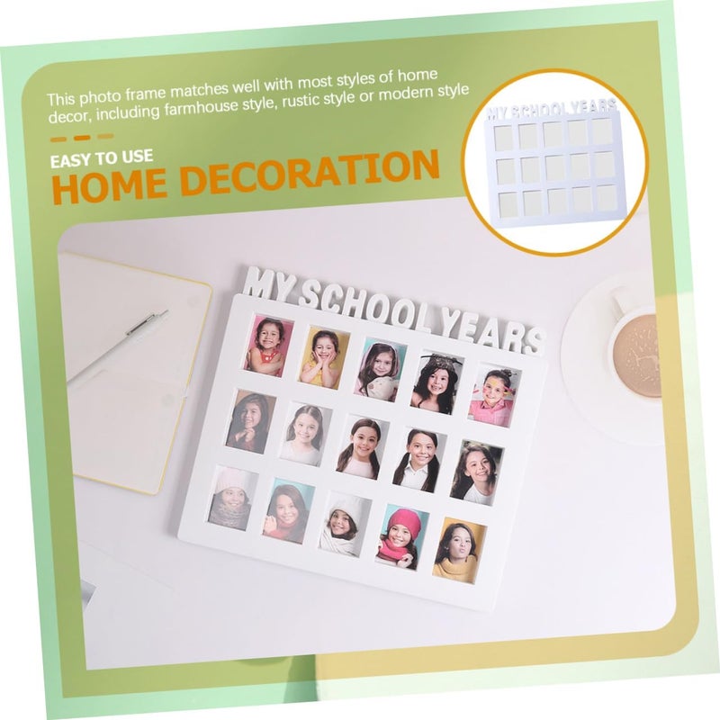 All usage compatible Ipetboom Growth Graduation Picture Frame Collage White School Photo Display for Memories Home Decor Advanced compact design - Image 2