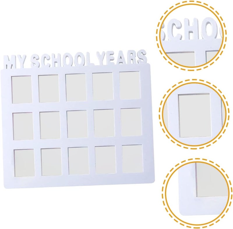All usage compatible Ipetboom Growth Graduation Picture Frame Collage White School Photo Display for Memories Home Decor Advanced compact design - Image 3