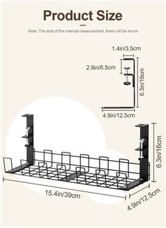 HomarKet No Drilling Under Desk Sturdy Metal Wire Cable Management Tray Basket and Cable Organizer Racks for Office and Home  - Image 4