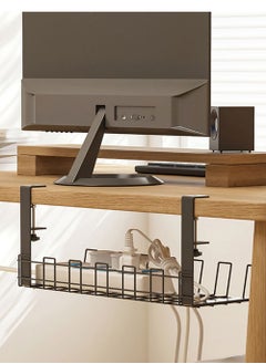 HomarKet No Drilling Under Desk Sturdy Metal Wire Cable Management Tray Basket and Cable Organizer Racks for Office and Home  - Image 3