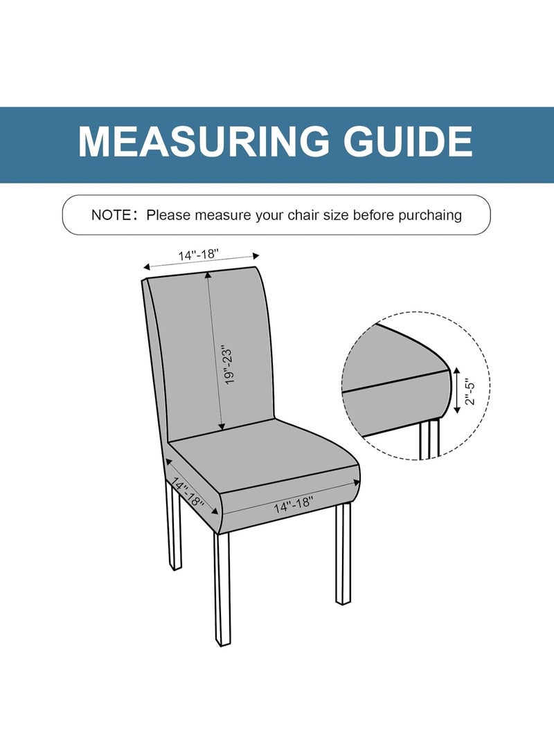 Anmi 6 PCS Waterproof Chair Covers for Dining Room, Stretch Jacquard Dining Chair Slipcovers, Removable Washable Chair Protector for Kitchen, Hotel, Restaurant - Image 4