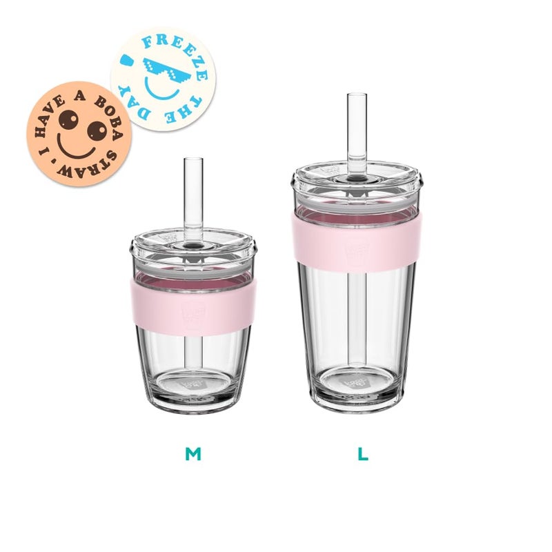 KeepCup Cold Cup - Longplay Double wall Glass Ice Coffee Tumbler with Lid and Straw - 12oz (340ml) - Pashmak - Image 5