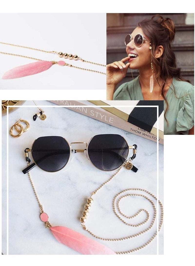 SYOSI Colorful Beaded Eyeglass Chain Sunglass Holder Strap Eyeglass Necklace Chain Cord for Women - Image 3