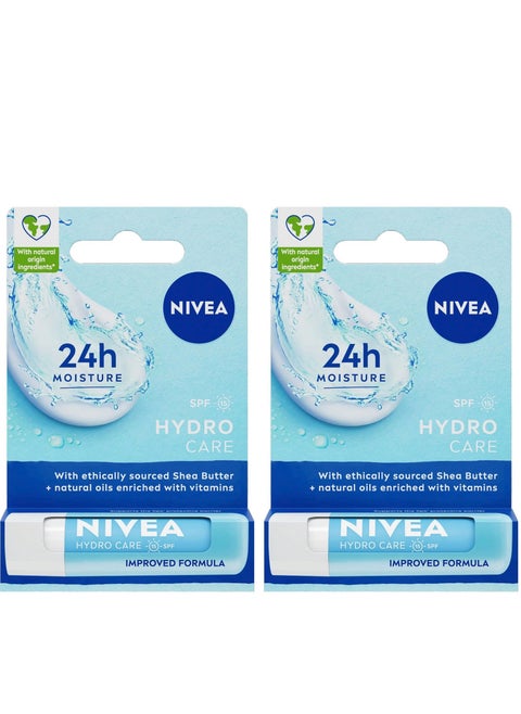 Pack Of 2 Nivea Hydro Care Lip Balm 5g