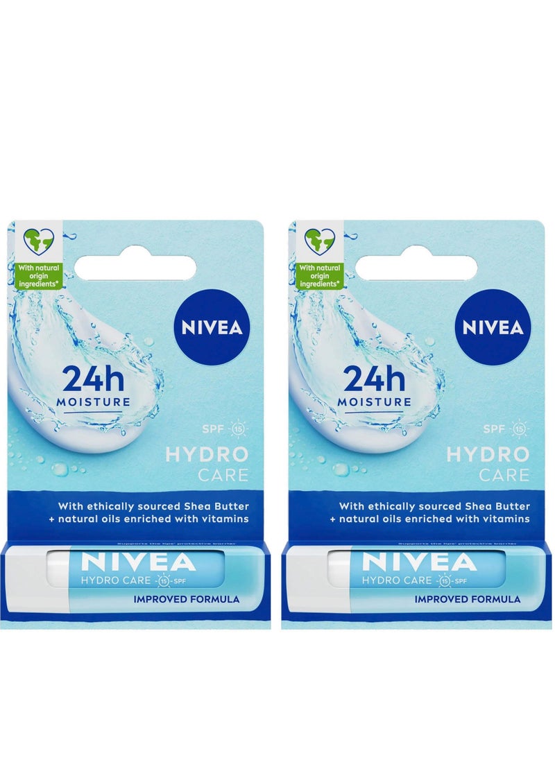 Pack Of 2 Nivea Hydro Care Lip Balm 5g