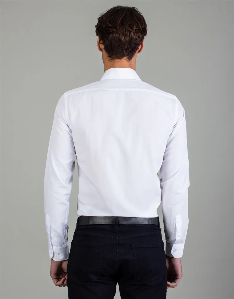 Tudors Slim Fit Plain White Men's Shirt