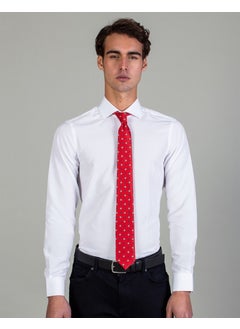 Slim Fit Plain White Men's Shirt