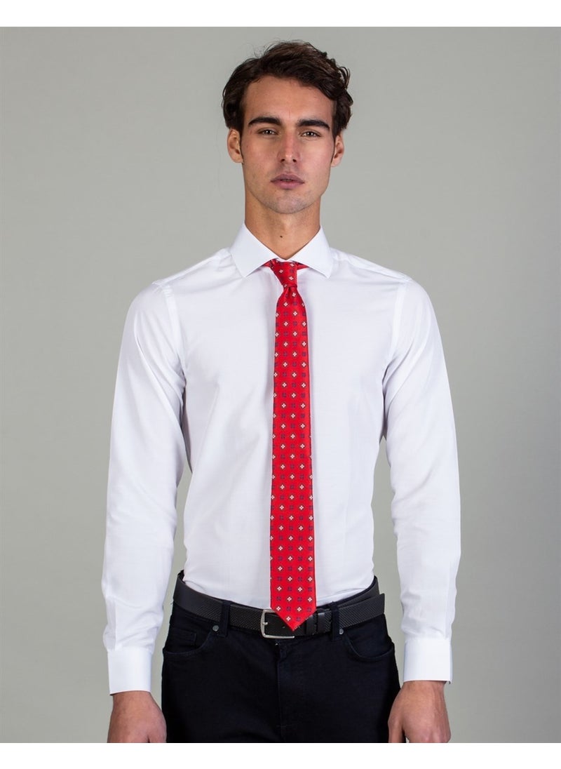 Tudors - Slim Fit Plain White Men's Shirt - Image 1