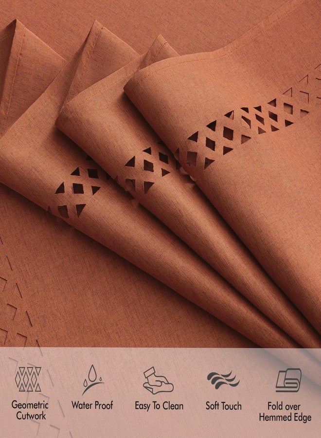 MIULEE Burnt Orange Rectangle Linen Polyester Fall Thanksgiving Tablecloth with Decorative Cutouts Waterproof Stain Resistant Table Cloth 52x70 inch Farmhouse Style for Dining Wedding Party - Image 4