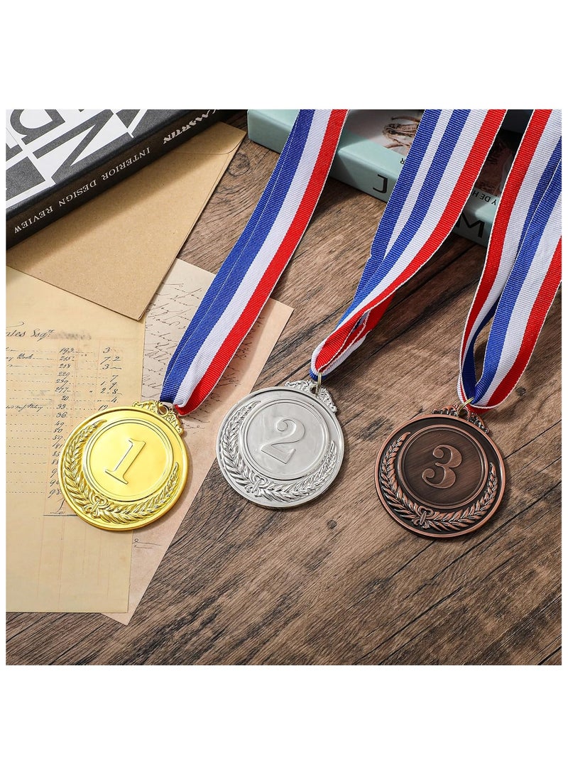 DELGREEN Set of 3 Number Medals, Gold Silver Bronze Winner Medals with Ribbon, Winner Awards 1st 2nd 3rd Metal Medals, Olympic Style Winner Awards for Sports, Party, Tournaments, ,Competitions（Diam：5cm） - Image 4